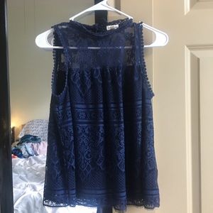 Cute navy lace top